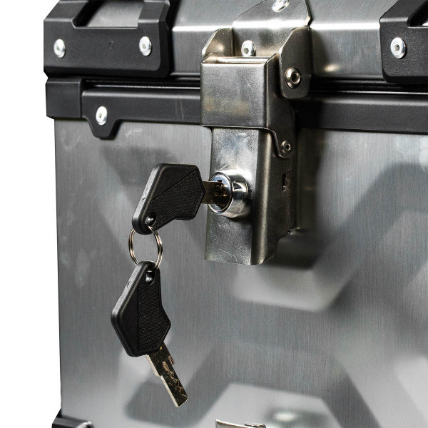 Maleta Top Case Moto Aluminio Silver 4rs E70 45 Litros Turismo Trail Desmontable - Imagen 5