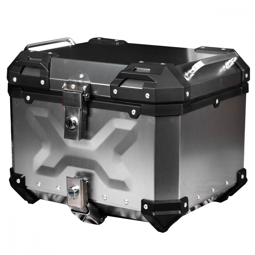 Maleta Top Case Moto Aluminio Silver 4rs E70 45 Litros Turismo Trail Desmontable