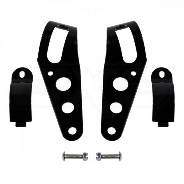 Set de brackets soporte para foco principal de moto chopper cafe racer