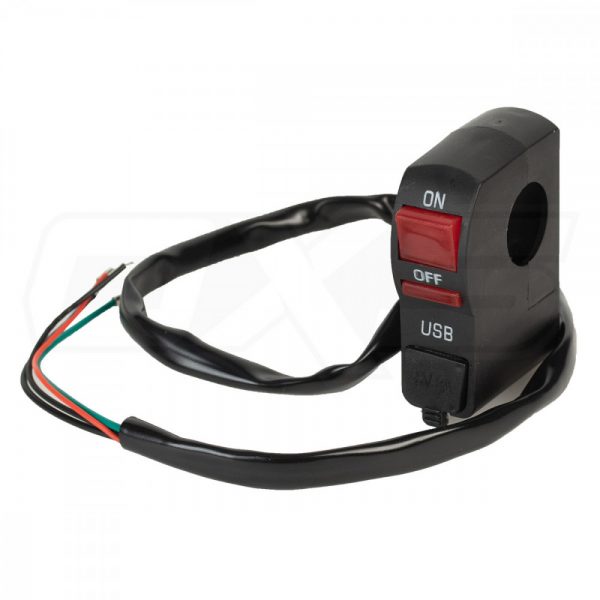 Interruptor para volante moto con cargador usb 2A