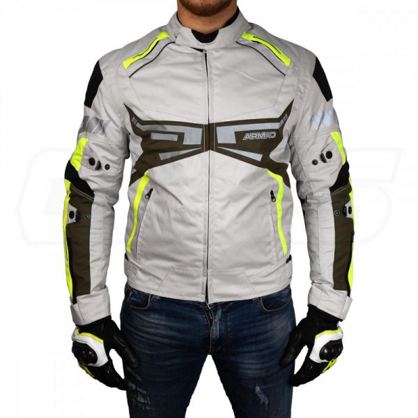 Chaqueta para moto armad gear pool white maxdura impermable