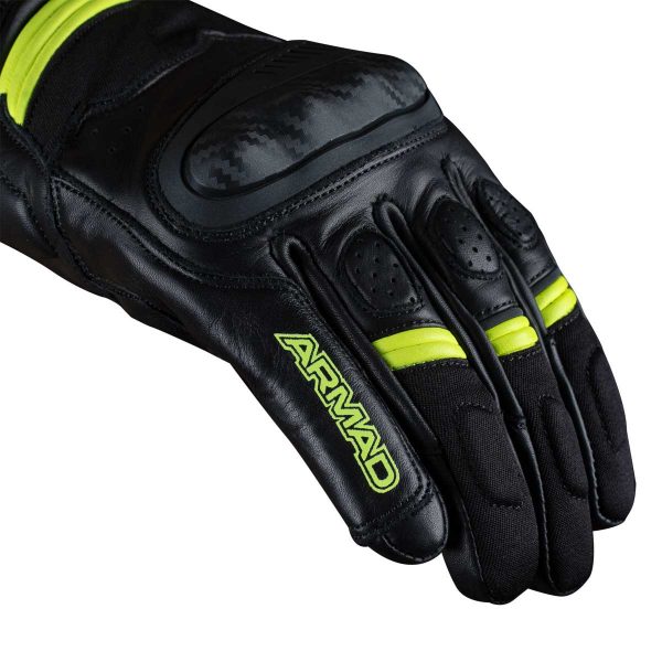 Guantes para moto armad gear alpine cuero panel touch manga media - Imagen 6