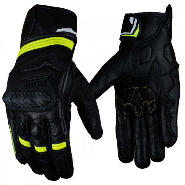 Guantes para moto armad gear alpine cuero panel touch manga media