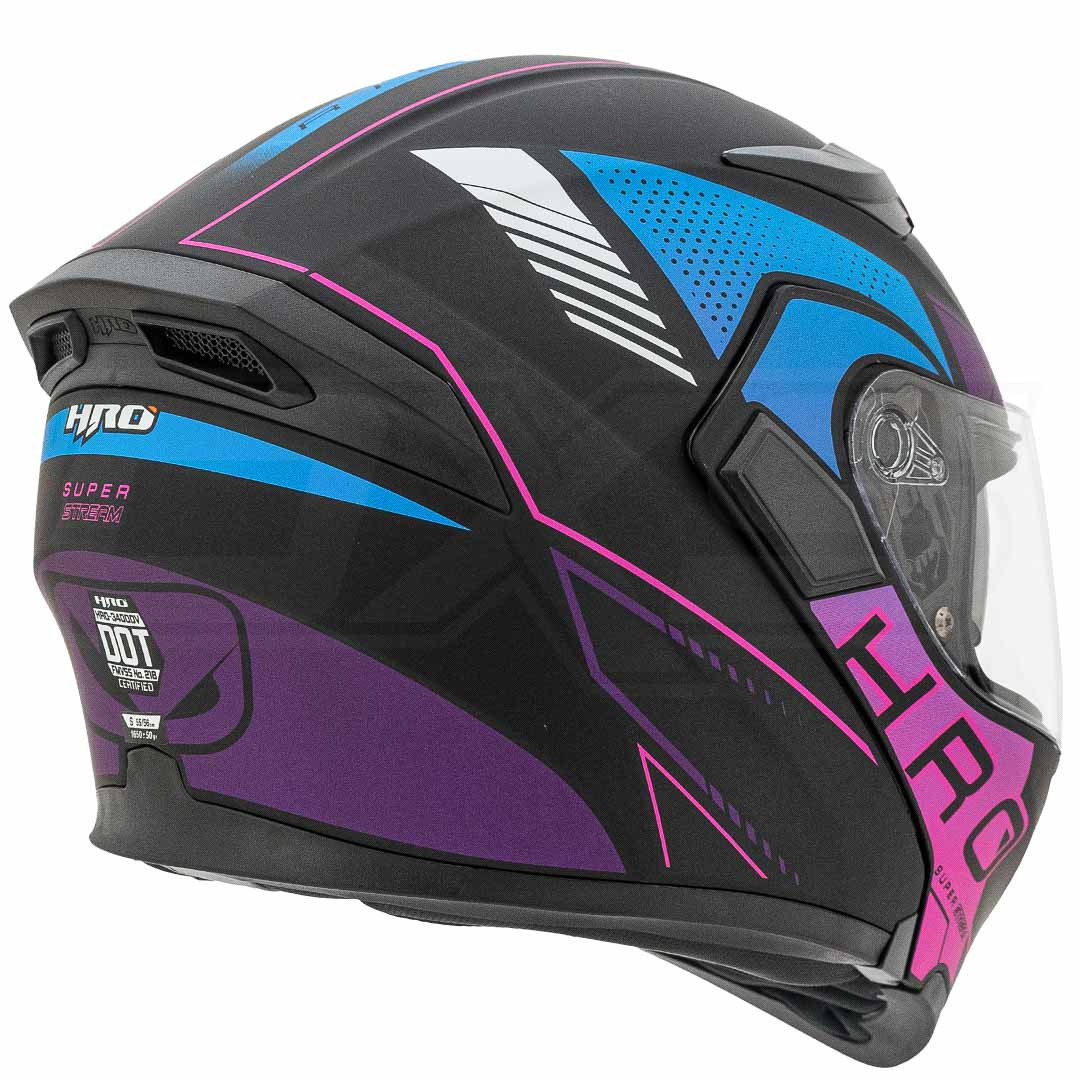 Casco Moto Hro 3400 super stream n.m fc.n Abatible Con Sun Visor Dot - Imagen 2
