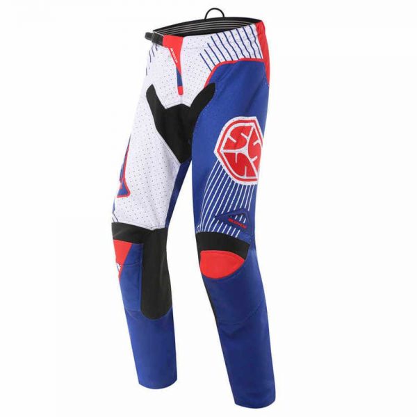 Pantalon para motocross y enduro scoyco p048 blanco rojo