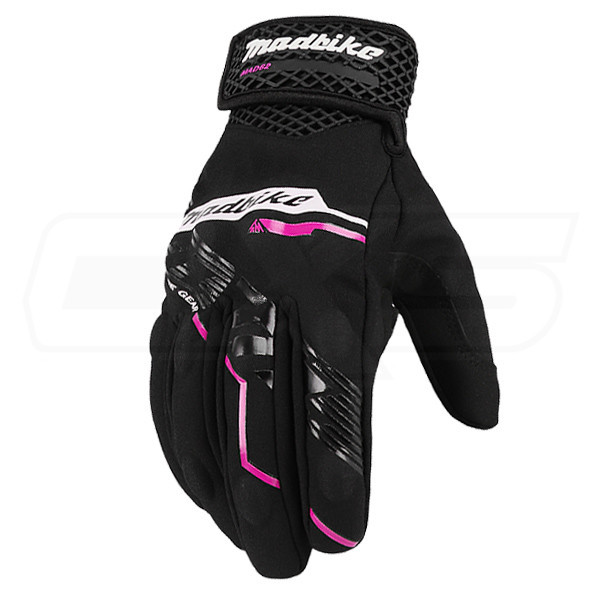 Guantes para moto madbike mad62 negro rosa mujer con protecciones touch - Imagen 3