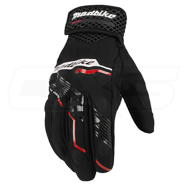 Guantes para moto madbike mad62 negro rojo con protecciones touch - Imagen 3