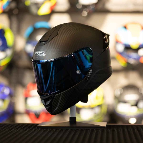 CASCO MOTO SHAFT PRO 620 FIBRA DE CARBONO INTEGRAL SOLID N.M IR.AZ - Imagen 3