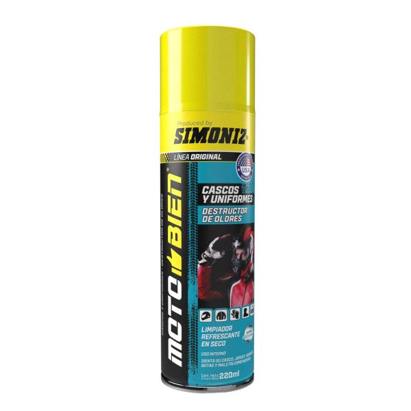 Limpiador desinfectante en seco para casco y equipo de moto simoniz motobien 220ml ¡Nuevo Embarque!