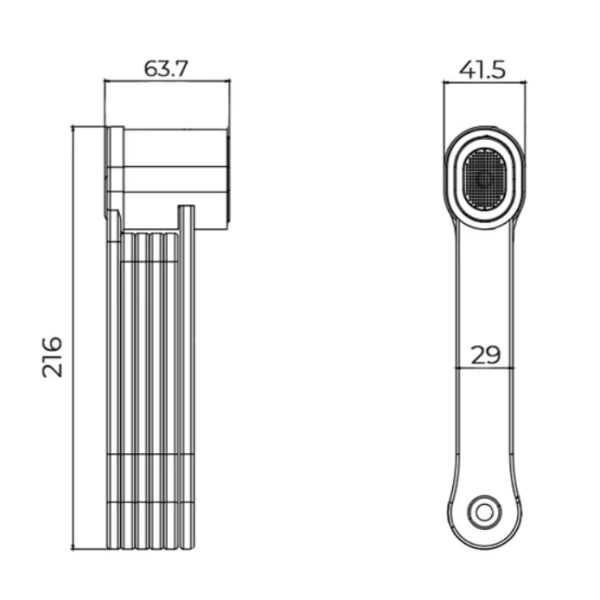 Cadena con alarma 120db plegable kovix KFQ85-bk para bicicleta - Imagen 2