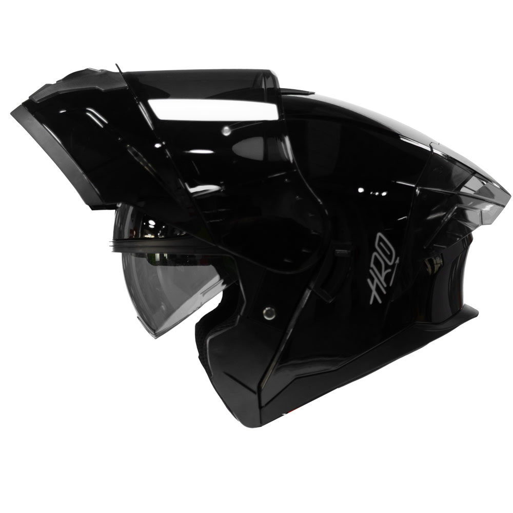 Casco moto hro 3480dv solid ng sm brillo abatible con sun visor dot - Imagen 2